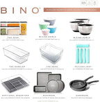 BINO | Stackable Plastic Storage Bins, Medium | THE MYRIAD COLLECTION | Multipurpose Bins | Pantry Organizers And Storage | Home Organization Containers | Clear Plastic Fridge Bin | Freezer Organizer