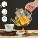 1530 ml/52 oz Large Glass Teapot with Removable Infuser, Clear Tea Kettle Stovetop Safe for Loose Leaf and Blooming Tea, Tea Lover's Choice