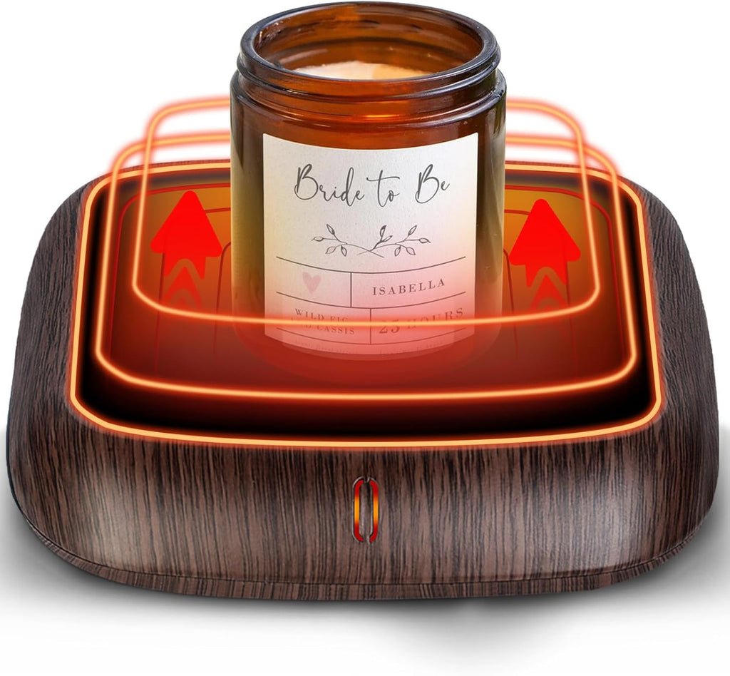 PUSEE Large Candle Warmer Plate with 6H Auto Shut Off, Coffee Mug Warmer with 3 Temp Settings,Wax Candle Warmer Safely Releases Scents Without a Flame,Tea Cup Warmer for Desk in Your Home & Office