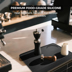 CHULUX Coffee Tamper Mat for Espresso, Silicone Tamping Pad, Anti-Slip Corner Mat, Barista Portafilter Holder, Espresso Machine Accessories Tamping Station, Heat Resistant, Black