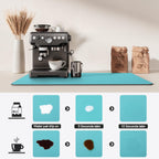 Dish Drying Mat for Kitchen Counter | Coffee Bar Mat for Countertops | Heat Resistant Drainer Mat with Non-slip Rubber Backed | Hide Stain Kitchen Absorbent Draining Mat | Turquoise 16"x24"