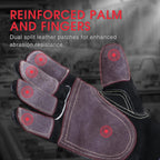YESWELDER Leather Work Gloves for Men or Women，Suitable for welding & gardening etc. Cowhide leather with cotton lining, wrist closure, grippy and durable.Reinforced palm and finger,Black-gray L