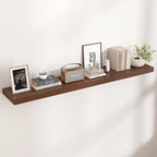 Floating Shelves for Wall, Large Wall Mounted Shelves with Invisible Brackets, Long Wood Floating Shelf for Living Room, Bedroom, Kitchen, (Walnut, 55" W x 9" D x 1.5" H)