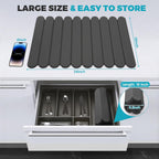 Extral Large Quick Dry Stone Drying Mat for Kitchen Counter,24"(L)x16"(W) Collapsible Eco-Friendly Absorbent Diatomaceous Earth Mat for Dishes Cups,Dish Drying Mats (Deep gray-Ellipse, 24x16 inch)