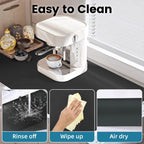 PoYang 31"x17" Coffee Mat X-Large, Coffee Bar Accessories for Countertop, Absorbent Dish Drying Mat, Anti-Slip and Hide Stain Pad for Espresso Machine, Espresso Maker and Kitchen Counter, Black