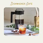 Takeya Tritan Cold Brew Coffee Maker - Airtight Pitcher with Leak-Free Lid - BPA-Free Cold Brew Maker with Silicone Handle - Dishwasher-Safe Pitcher for Homemade Cold Brew - 1 Quart, Black