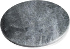 Koville African Natural Marble Cutting Board for Kitchen, 11inch Round Hand Crafted Marble Slab for Cheese, Charcuterie, Pastry Board - Wedding Gift, House Warming Gift(Rhino Grey)