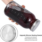 UPTRUST Durable Glass Cold Brew Mason Jar Iced Coffee Maker, 64 oz (2 Quart), Heavy Duty Stainless Steel Filter for Iced Brew Coffee, Lemonade, Ice Tea, Homemade Fruit Drinks Container