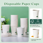 LITOPAK 210 Pack 10 oz Disposable Paper Coffee Cups, White FSC Hot Coffee Cups for Multiple Drinks for Office, Store, Home