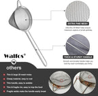 Walfos Mini Fine Mesh Tea Strainer, Stainless Steel Small Sifter with Sturdy Handle, 2.8 Inch Kitchen Metal Sieve for Tea, Coffee, Cocktail, Juice, Sugar and Spices