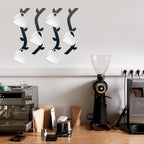 Ecqizer Coffee Mug Wall Rack - Metal Cup Holder Tree for Bar Decor - 4pcs Black Mounted Rack