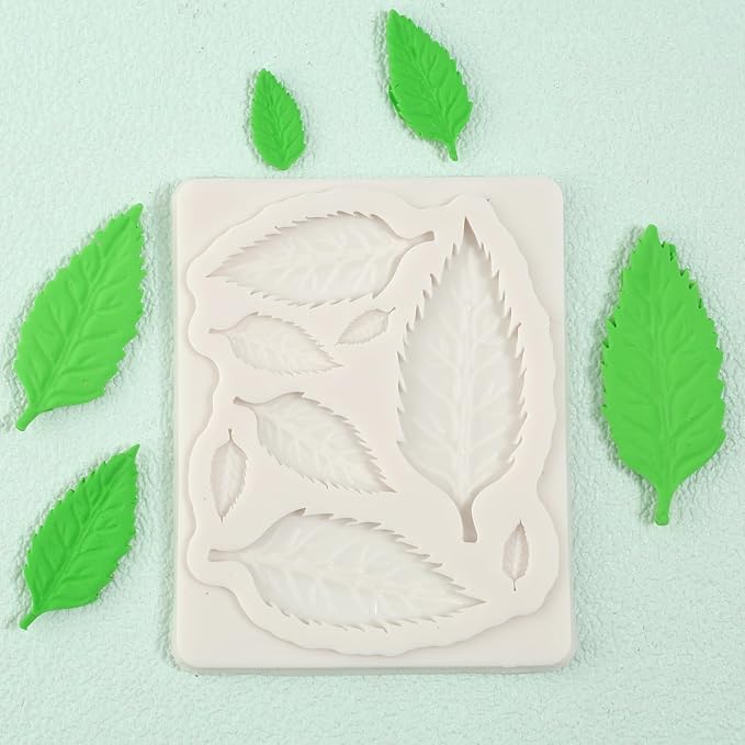 1 Pcs Plant Leaf Chocolate Fondant Mold Reusable Fern Leaf Silicone Mold, for Kitchen Baking Wedding Cake Decoration Cupcake Toppers Biscuit Candy Clay Resin Pendant Plaster