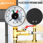 MEANLIN MEASURE 0-60Psi 1/4" NPT Pressure Gauge Box with dial for selecting Filter, 3-2-3% Accuracy, Lower Mount, with 1/2" NPT and 3/8" NPT Hex Bushing