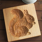 Wooden Cookie Biscuit Mold, 3D Baking Mold, Embossing Craft Decorating Baking Tool, Suitable for Halloween Thanksgiving Christmas Kitchen DIY (Squirrel 10 * 10 * 2)
