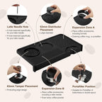 VOCOSTE Espresso Tamping Mat, Non-Slip, Prevents Portafilters from Damaging the Counter, Silicone 10.43"x5.51" Coffee Tamper Mat for Barista Espresso Machine Accessories, Black