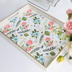 Rectangle Serving Tray with Handles, Coffee Table Tray for Ottoman, Organizer Vanity Tray for Living Room, Outdoor Tray for Patio Entertaining, Serving Breakfast Kitchen Platter LEE3040WH