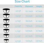 YIHONG 7 Piece Metal Mixing Bowls with Lids for Kitchen, Stainless Steel Set Ideal for Baking, Prepping, Cooking and Serving Food, Nesting Design for Space Saving Storage(Black)