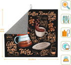 Fun Coffee Dish Drying Mat, Highly Absorbent Microfiber Kitchen Counter Pad Reusable Washable, 16*18"