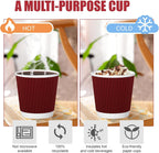 240Pack Paper Espresso Coffee Cups, 4 oz Disposable Coffee Cups,Corrugated Insulated Ripple Wall, Paper Ripple Cups for Coffee, Hot Chocolate and Hot Tea Drinks -Red