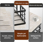 Wican Guest Towel Holder Tray for Bathroom, Ash and Iron Napkins Holder for Powder Room Dinning Table Wooden Basket for Disposable Paper Hand Towels Black and Ash Whitewashed