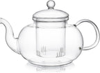 Teabloom Blossoms Glass Teapot – Stovetop and Microwave Safe Borosilicate Glass Teapot with Removable Loose Tea Glass Infuser (32 Oz) - Tea Purist's Choice