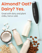 Elementi Milk Frother Wand - Easy to Use Handheld Electric Stirrer for Powder Drinks, Durable & Powerful Coffee Whisk & Protein Powder Mixer Wand, Hand Frother, Coffee Stirrers Electric Mini (Mocha)