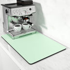 Rnivvi Coffee Mat, 16" x 24" Coffee Bar Mats for Espresso Machine Station Accessories and Organizer, Hide Stain Rubber Backed Absorbent Dish Drying Pad for Kitchen Counter, Cute Bar Decor Pad, Green