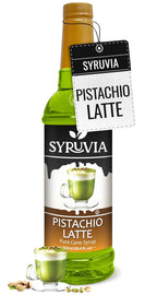 Syruvia Pistachio Latte Syrup for Coffee 25.4 fl oz - Kosher, Gluten-Free, Ideal for Elevating Your Culinary and Beverage Adventures