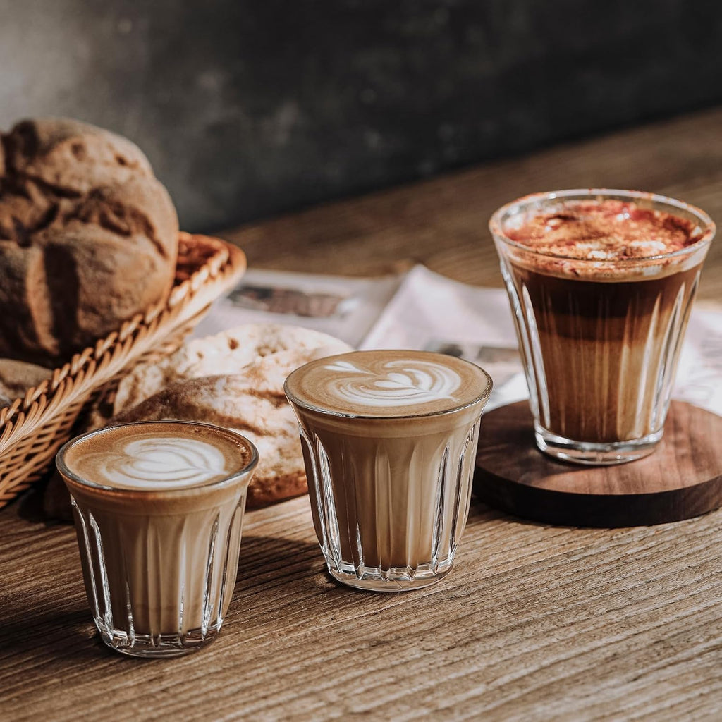 MHW-3BOMBER Espresso Coffee Glasses Set of 6 Drinking Glasses 8.1OZ Latte Glasses for Beverage, Water, Whiskey, Juice, Cocktail, Beer G6195-0S