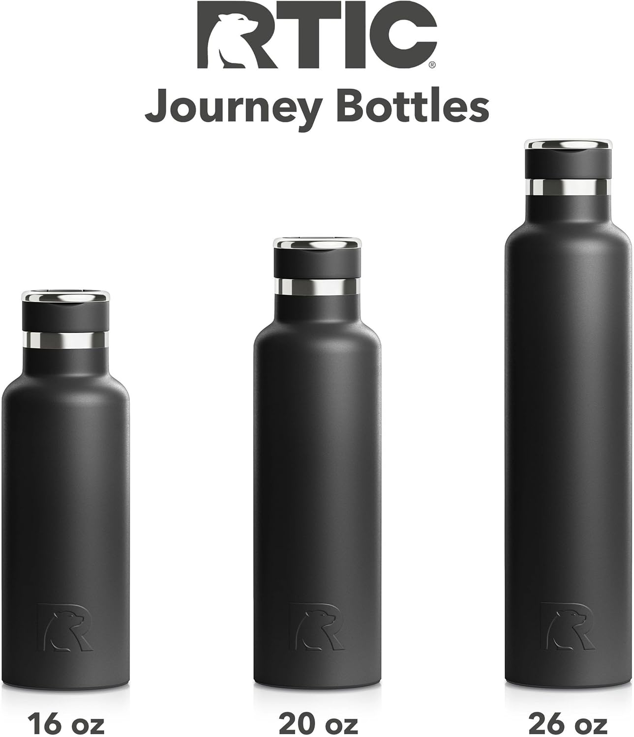 RTIC 16oz Journey Bottle Metal Stainless Steel Vacuum Insulated, BPA Free, Reusable, for Water, Hot and Cold Drinks, Travel, Sports, Camping, Sage