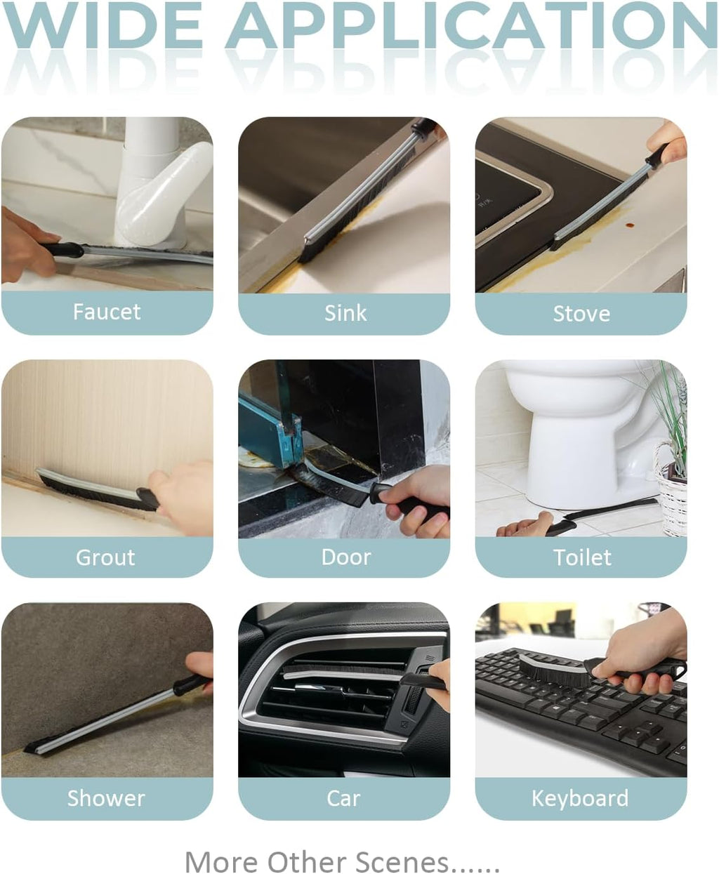 SXhyf Cleaning Brush - Hard Bristle Crevice Cleaning Brush, Multifunctional Gap Scrub Brush, Home Essentials, Bathroom Cleaner Tools for Household Use, Kitchen, Window, Faucet, S1110SE