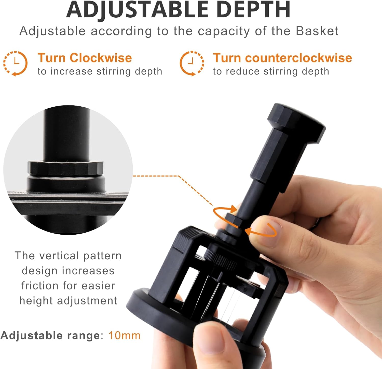 WDT Tool Espresso 51mm, 9 Needle Espresso Stirrer Distribution Tool for Barista, Adjustable Depth Espresso Needle Distributor with Magnetic Base (51mm)