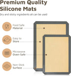 4 Pack Silicone Baking Mat Nonstick 2 Half and 2 Quarter Size - 1/4 Silicone Cookie Sheets for Baking Macaron Cookie Set of 2-2 Pack Thick Heavy Duty Reusable Mats Half Sheet for Kitchen Counter