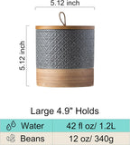 Ceramic Jar with Lid Airtight, Coffee Canister Kitchen Food Storage Jars for Spice Sugar Salt, Coffee Bar Accessories Decorative Container for Countertop - Gray & 42 fl.oz