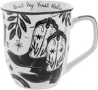 Karma Gifts 14 oz Black and White Boho Mug Western - Cute Coffee and Tea Mug - Ceramic Coffee Mugs for Women and Men