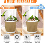 500 Pack Paper Espresso Coffee Cups, 4 oz Disposable Coffee Cups,Corrugated Insulated Ripple Wall, Paper Ripple Cup for Coffee, Hot Chocolate and Hot Tea Drinks -Champagne