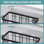 StorageRight 4-in-1 Sponge Holder for Kitchen Sink, Kitchen Organizers and Storage with Adhesive Hook & Suction Cups, Rustproof Sink Caddy for Kitchen Decor, Kitchen Sink Organizer - Black