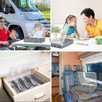 Silverware Tray with Lid, Utensil Holder for Kitchen Counter Plastic Flatware Organizers and Storage holder 5 Compartments Grey