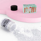 White Edible Glitter - 5g Food Grade Cake Decorating Shimmering Glitter, Edible Sprinkle Luster Dust for Drinks, Chocolates, Fondant, Strawberries, Cupcakes, Candy, Cookie - Vegan
