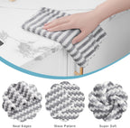 Homaxy Kitchen Towels(12 Pack, 10 x 20 inches), Ultra Soft and Absorbent Dish Towels, Reusable Fast Drying Microfiber Cleaning Cloth, Coral Velvet Wave Design No-lint, Grey