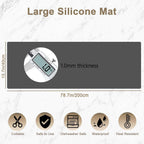 78.7"x15.7"(200cmx40cm) Large Silicone Mats for Countertop, Heat Resistant Mat, Waterproof Nonslip Silicone Kitchen Counter Mat, Nonstick Table Placemat, Multipurpose Mat, Semitransparent