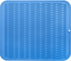 Silicone Dish Drying Mat for Multiple Usage,Easy clean,Eco-friendly,Heat-resistant Silicone Mat for Kitchen Counter or Sink,Refrigerator or Drawer Liner Lichen BlueL 2XL 24 inches x 18 inches