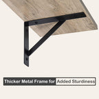 DINZI LVJ Long Wall Shelves, 39.4Inch Wall Mounted Shelves Set of 2, Easy-to-Install, Wall Storage Ledges with Sturdy Metal Brackets for Living Room, Bathroom, Bedroom, Kitchen, Greige