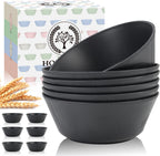 Homienly Cereal Bowl, Large Soup Bowl Set, Wheat Straw Bowl with Textured Design - 36oz Bowl Set, 6 PCS Microwave and Dishwasher Safe Bowls, Bowls for Kitchen, Serving Soup,Ramen,Pho,Salad - Black