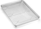 Baking Sheet with Wire Rack, Homikit 16" x 12" Stainless Steel Cookie Sheet Bacon Pan for Oven, Nonstick Jelly Roll Pan Baking Tray with Grid Cooling Rack Set for Cooking Roasting, Dishwasher Safe