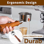 54mm Coffee Bottomless Portafilter, Compatible with Breville Barista Bes 870/878/880/876/840/810/500/450 Replacement Parts Bottomless Portafilter(Pear wood color)