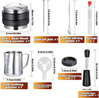 Coffee Tamper Set 24 PCS, Espresso Accessories Barista Kit,with 51mm Espresso Distributor & Tamper,wdt Tool,Frothing Pitcher,Coffee Stirrer,Tamper Mat,Espresso Tools for Espresso Coffee Machine