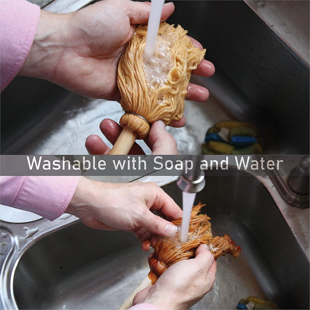 Better Grillin BBQ Bastin Mop Basting Barbecue Brush/Mop Easily Applies Marinades, Sauces, Washes Out, 16in Handle, 1pk