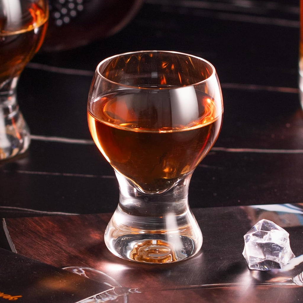 KAMMAK Shot Glasses Set of 2, 60ml/2oz Clear Espresso Shot Glass with Heavy Base for Bar Restaurants Home, Small Whiskey Shot Glass for Vodka, Whiskey, Tequila