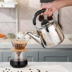 Tea Kettle,Whistling Tea kettle for Stove Top,2 QT Stainless Steel Teapot,Induction Tea Kettle Pot for Stovetop (1.9 L,Silver)